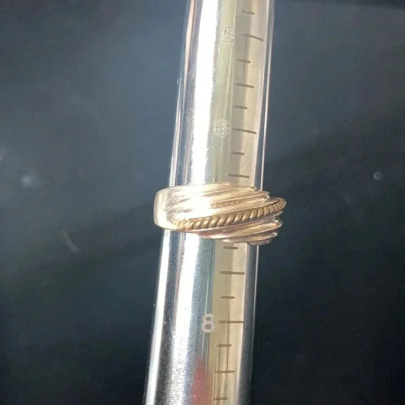 Set of two sterling silver and brass rings - Picture 4 of 8